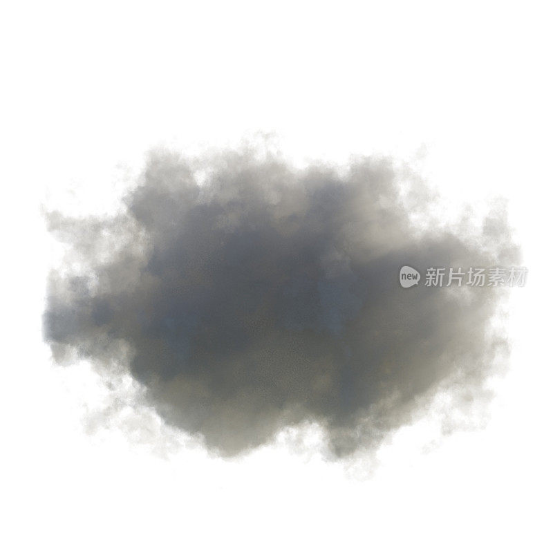 3 d渲染。抽象白云的形状，孤立在白色背景上的剪贴画。